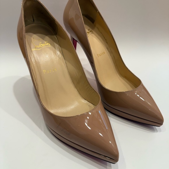 Christian Louboutin Nude Patent Leather Heels - Picture 3 of 13